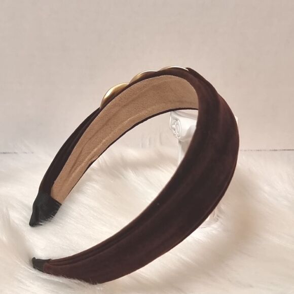 VELVET GOLD CHAIN LINK HEADBAND - Picture 3 of 7